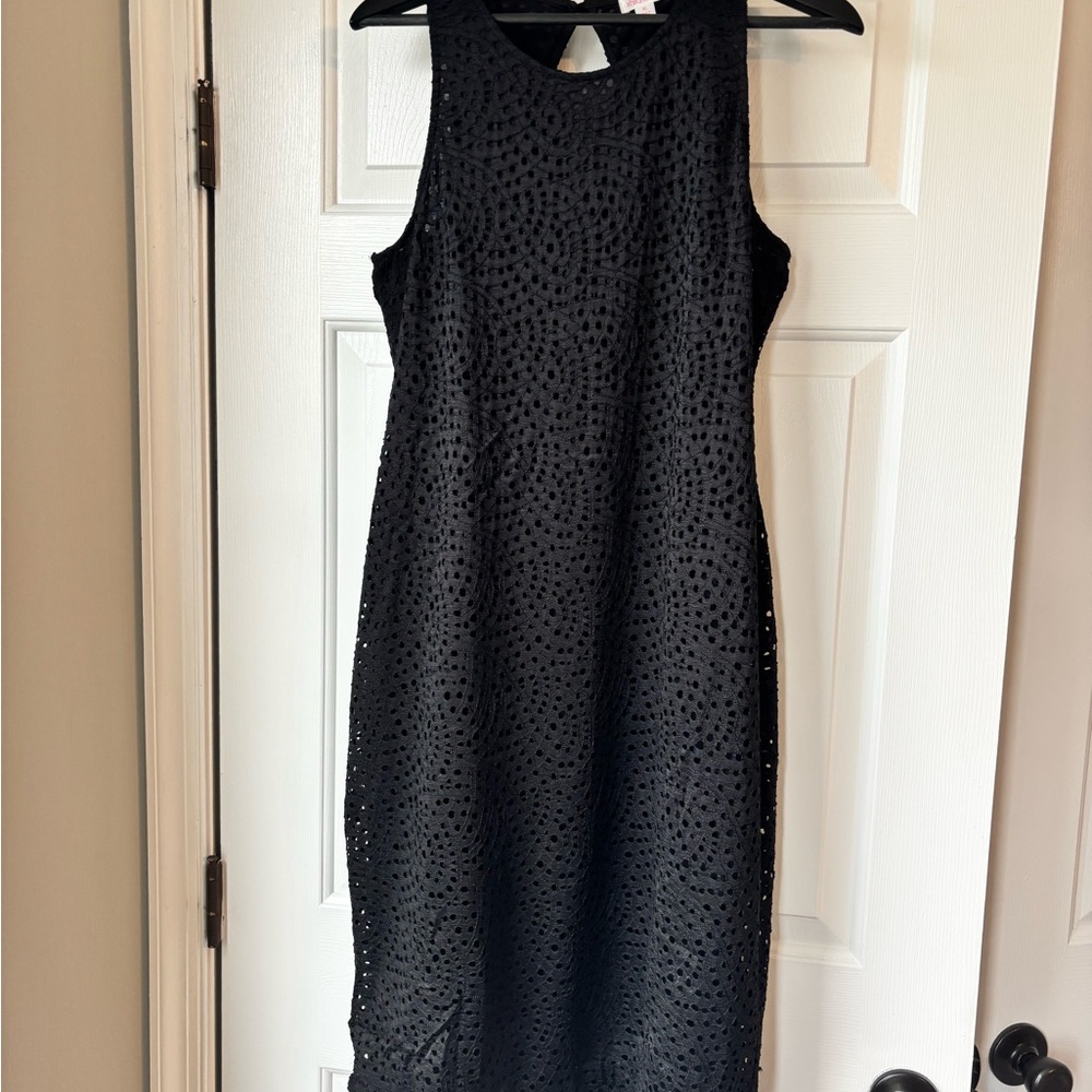 Xhilaration Black Textured Midi Dress
